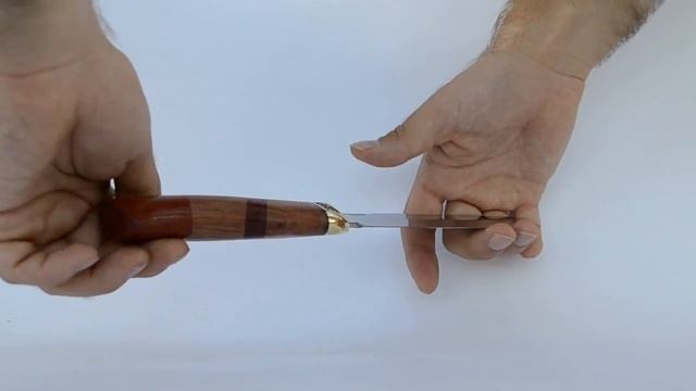 Нож "Бобр 2" из нержавеющей стали 95Х18. Рукоять дерево падук бубинго латунь 2 смотреть онлайн