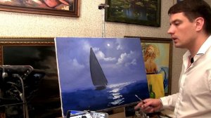 Художник пишет картину маслом. Александр Южаков