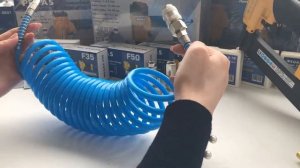 Шланг спиральный Pegas Pneumatic (витой) для компрессора с быстросъемными соединениями