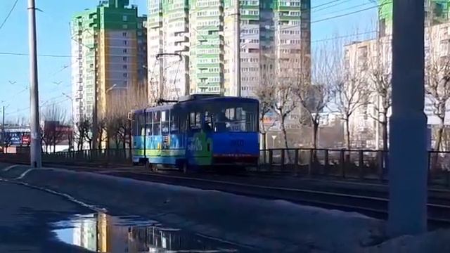 Трамвай Татра Т6b5 2010 в г.Ижевске. смотреть онлайн