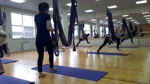 ПОЛНЫЙ УРОК. РАСТЯЖКА. Шпагат. Йога в гамаках. Освоение хануманасаны в воздухе. Флай Дроздова  Вера