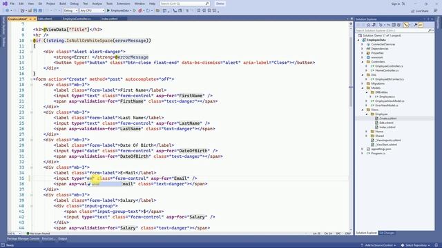 Updating Data by Using Entity Framework Core Code First in Visual Studio 2022 | .Net core MVC 6.0