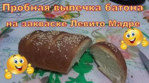 Пробная выпечка батона на закваске Левито Мадре.