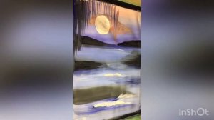 СЕКРЕТНЫЕ ТЕХНИКИ РИСОВАНИЯ, РИСУЕМ ЛУННУЮ НОЧЬ ГУАШЬЮ , ПЕЙЗАЖ