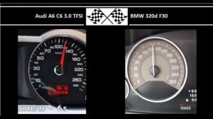 Audi A6 C6 3.0 TFSI VS. BMW 320d F30 - Acceleration 0-100km/h
