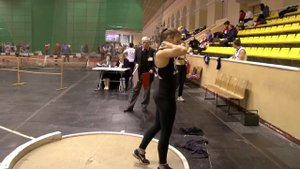 Толкание ядра девушки. Первенство СПБ 97-98 (10.01.2014)