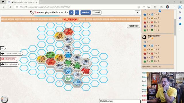 Akropolis Board Game Arena (BGA) Solo Playthrough