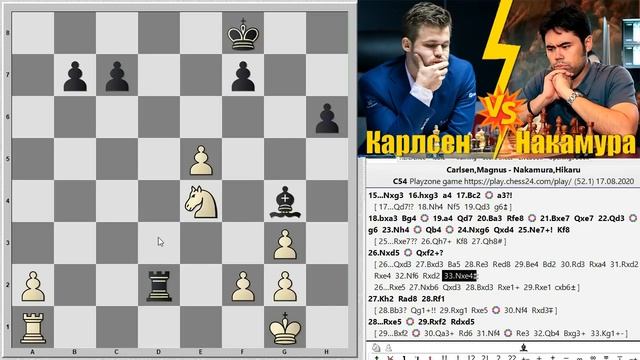 Невероятная красота! КАРЛСЕН пересчитывает НАКАМУРУ в осложнениях. Итальянская партия смотреть онлайн