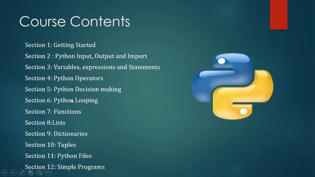 Section 1 : python programming overview