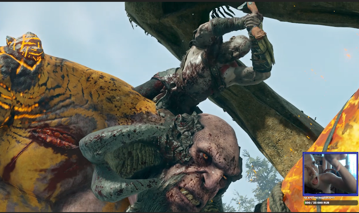 God of War, великан Бренна Дейди побеждён..... полная версия моего боя.