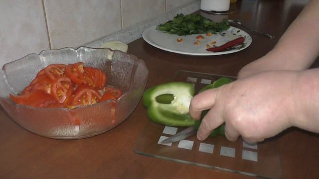Простой салат из помидор!!!!!!!!!!!!!!!
