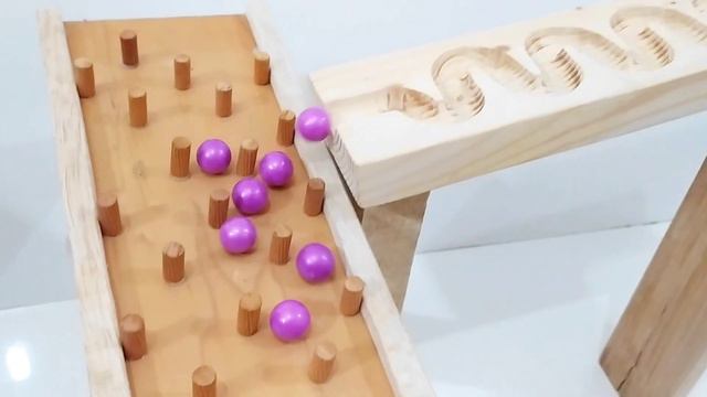 Marble Run☆Shishiodoshi с прозрачными трубами + качели с деревянными поручнями. смотреть онлайн