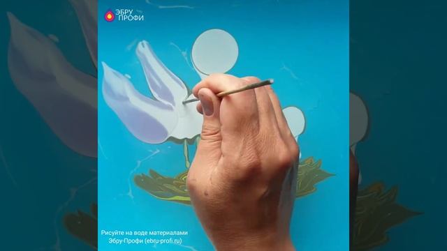 Рисование на воде. Эбру аисты