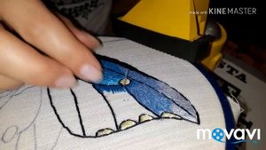 Вышиваю гладью бабочку☺