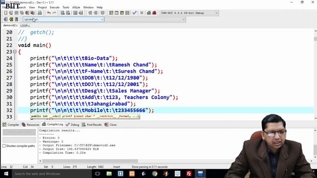 Input Output Function in C Programing | By Professor Pankaj Gupta | BIIT