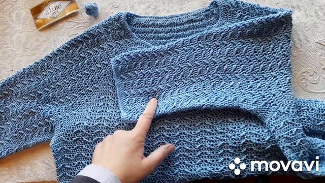 Джемпер крючком готов. смотреть онлайн