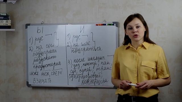 Ы-И после приставок , Русский язык