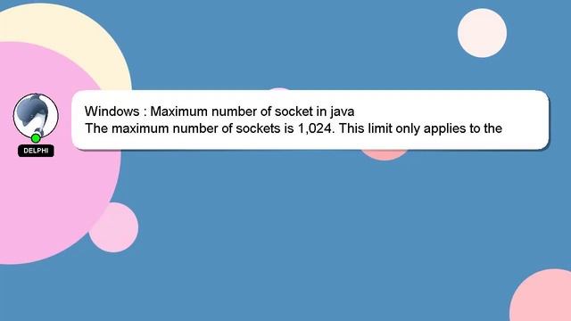 Windows : Maximum number of socket in java смотреть онлайн