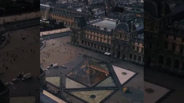 Лувр с высоты птичьего полета. смотреть онлайн