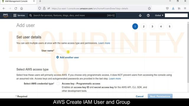 AWS Create IAM User and Group