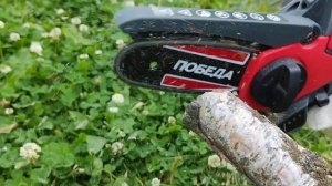 Тест №1 аккумуляторной цепной пилы Победа ПА 150