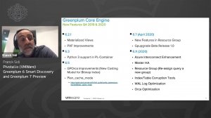 Franck Sidi, Pivotal.io (VMWare) - Greenplum 6 Smart Discovery and Greenplum 7 Preview