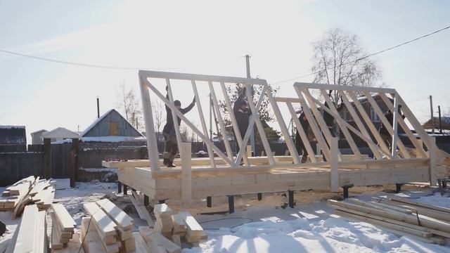 Подробная сборка домокомплекта каркасного дома. Каркасное перекрытие и стены. Иркутск. Строй и Живи смотреть онлайн