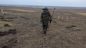 Поиск мин металлоискателем Альфамарин 5000.