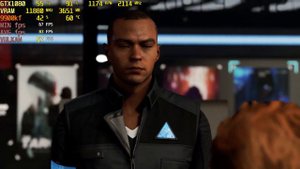 Detroit Become Human GTX1080 2.1/11.9GHz 1080p без лока фпс
