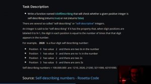 Code Challenge: Self Describing Number