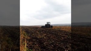 Трактор Бизон дисковка поля после подсолнечника