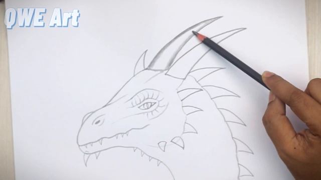 EASY DRAGON DRAWING || How to Draw a Dragon Head Easy pencil sketch смотреть онлайн