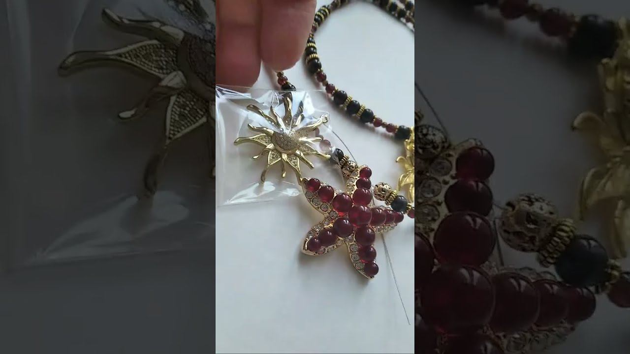 украшения Гранатовое колье.Звезда.