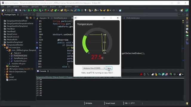 Java Serial Communication - Temperature Monitor смотреть онлайн