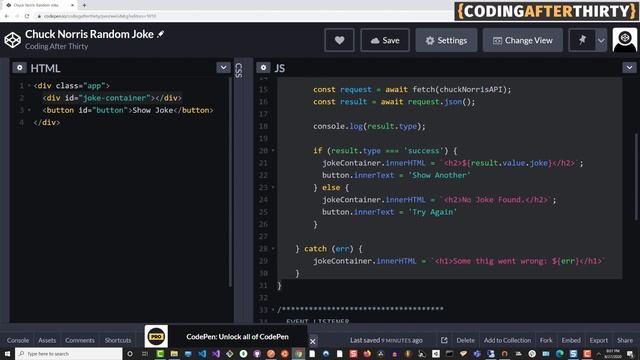 Easy Javascript Projects For beginners [Chuck Norris random quote generator javascript]