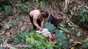 Harvest Vegetable Garden, Forest Banana & Banana Core Goes to the market sell