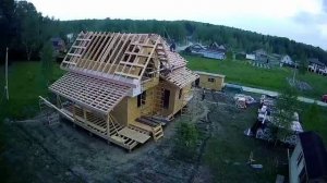 Таймлапс Timelapse видео постройки целого каркасного дома в Орловской области ОЦИМС