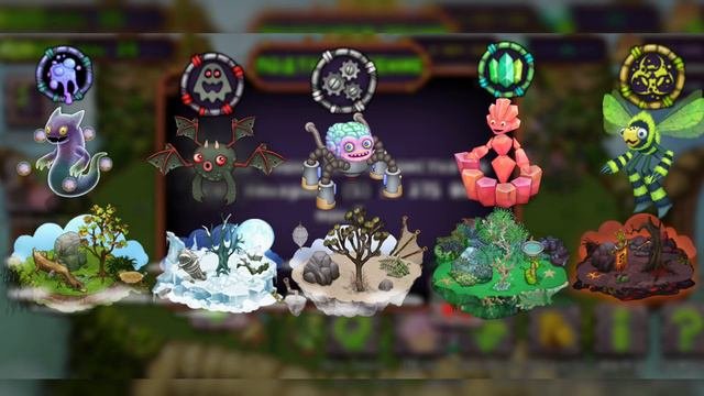 как вывести всех одноэмелентнных эфирных монстров!!!! #вужас#mysingingmonsters #мсм #жужжук#геода#