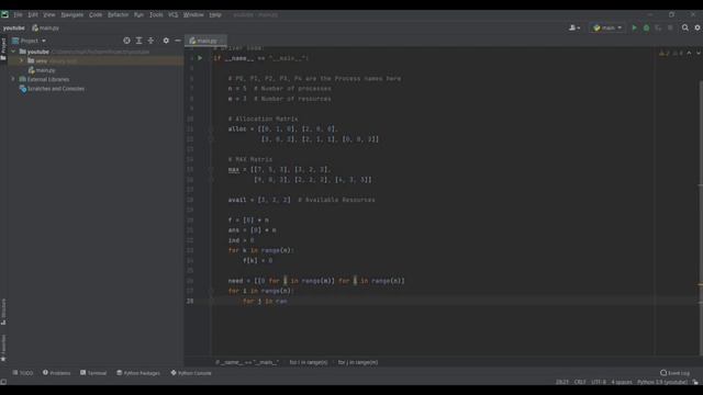 Bankers Algorithm for Dead Lock Avoidance using python | Bankers algorithm in operating system