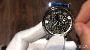 Дешевые кварцевые мужские часы-скелетоны с Ozon за 171 рубль. Распаковка