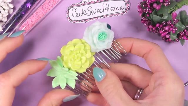 Заколка с Цветами ❤ DIY ❤ Украшение для волос своими руками смотреть онлайн