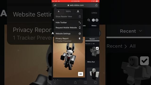 How to change avatar in ROBLOX mobile website