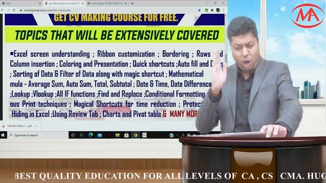 Microsoft Excel course for all Students, Trainees , Professional and Entrepreneurs | Excel Course