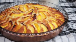 Быстрый нежный пирог с персиками. Летний яркий пирог