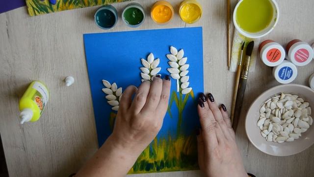 Золотой колосок (аппликация из тыквенных семечек) смотреть онлайн