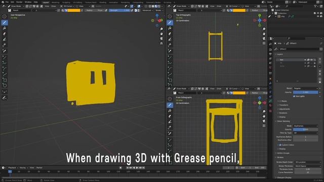 Grease Pencil 3D Drawing using mask (Blender) смотреть онлайн