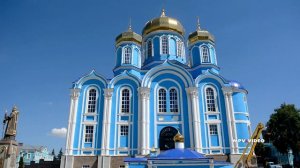 Город Задонск и Задонский мужской монастырь обзор с высоты птичьего полета