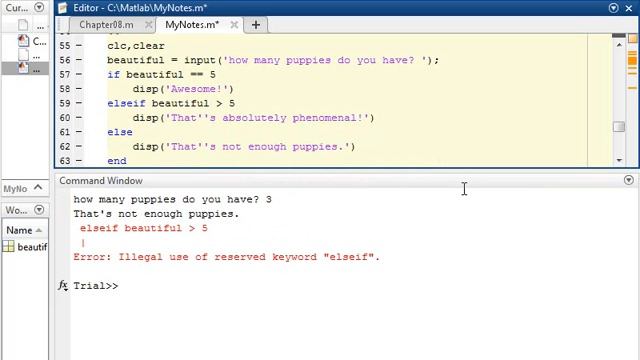 Matlab if else
