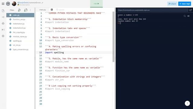 Common beginner mistakes in python