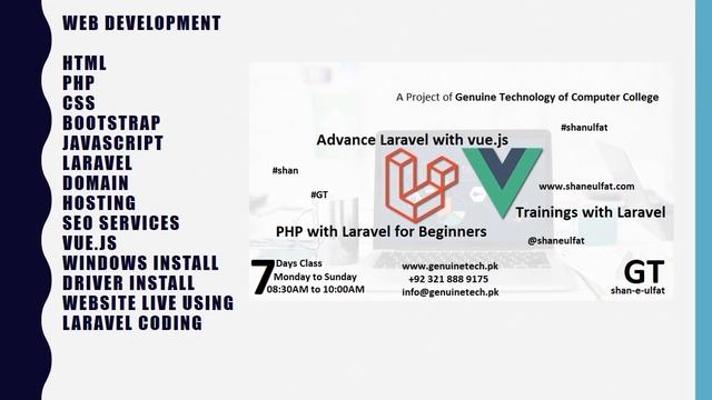 Master Laravel with Vue.js Full Stack Development Training in Lahore | shan ulfat